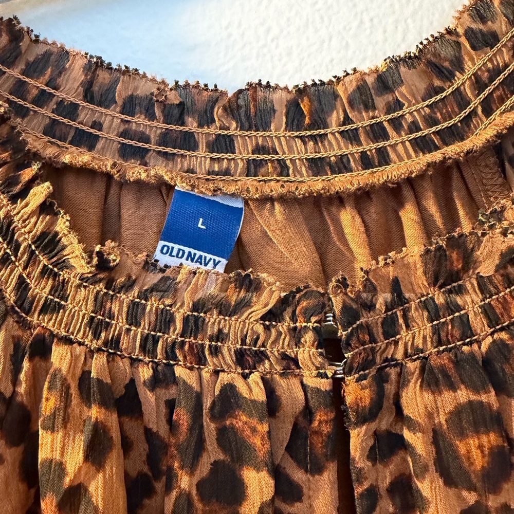 Old Navy Leopard Print Dress Size L - Picture 4 of 6